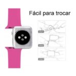 Pulseira de silicone para Smartwatch 44mm 40mm 38mm 42mm cinto de borracha smartwatch pulseira iwatch - Imagem 4