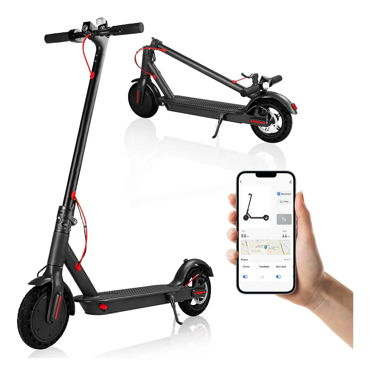 D_NQ_NP_658203-MLA94790633874_102025-F Patinete Elétrico 350w Com Amortecedor E App Gps Bateria Recarregável Dobrável Super Autonomia Para Adultos Até 150kg Preto - Imagem 1