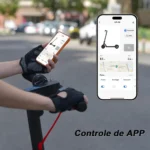 Patinete Elétrico 350w Com Amortecedor E App Gps Bateria Recarregável Dobrável Super Autonomia Para Adultos Até 150kg Preto - Imagem 6