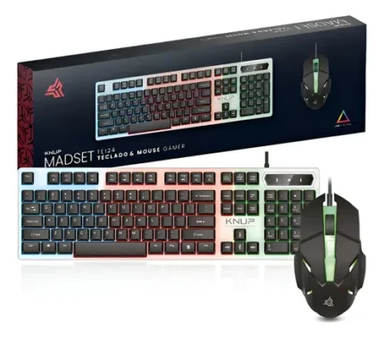 Kit Teclado E Mouse Combo Gamer Led Rgb Usb Knup Kp-te124