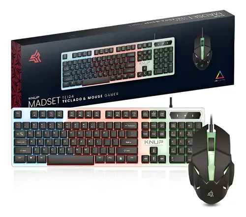 主图 Kit Teclado E Mouse Combo Gamer Led Rgb Usb Knup Kp-te124