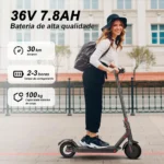 Patinete Elétrico 350w Com Amortecedor E App Gps Bateria Recarregável Dobrável Super Autonomia Para Adultos Até 150kg Preto - Imagem 3