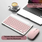 Kit Teclado E Mouse Bluetooth Ultra Fino Para Android E Ios - Imagem 4