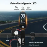 Patinete Elétrico 350w Com Amortecedor E App Gps Bateria Recarregável Dobrável Super Autonomia Para Adultos Até 150kg Preto - Imagem 4