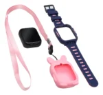 Relogio Smartwatch C/ Gps Localizador E Capa Silicone Rg-w75 Pulseira Azul Com Rosa - Imagem 5