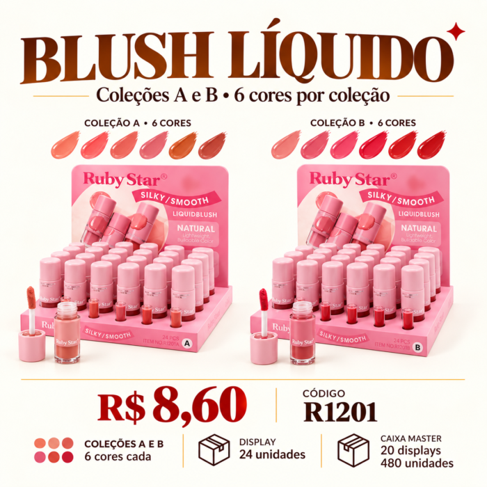 Blush Líquido Ruby Star R1201 — imagem 1