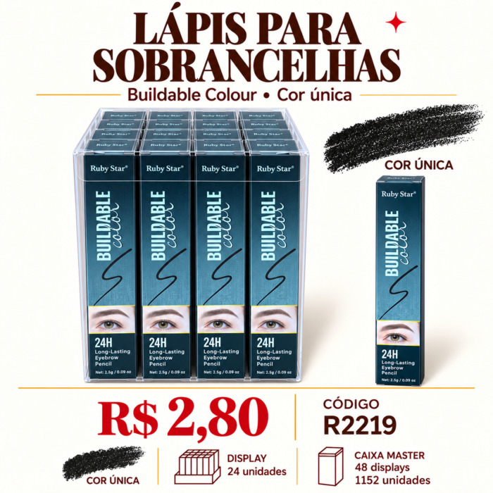 Lápis para Sobrancelhas Buildable Colour Ruby Star R2219 — imagem 1