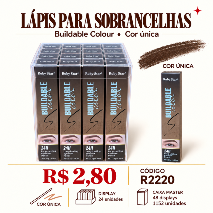 Lápis para Sobrancelhas Buildable Colour Ruby Star R2220 — imagem 1