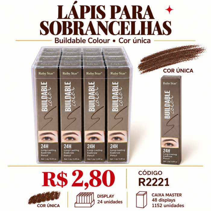 Lápis para Sobrancelhas Buildable Colour Ruby Star R2221 — imagem 1