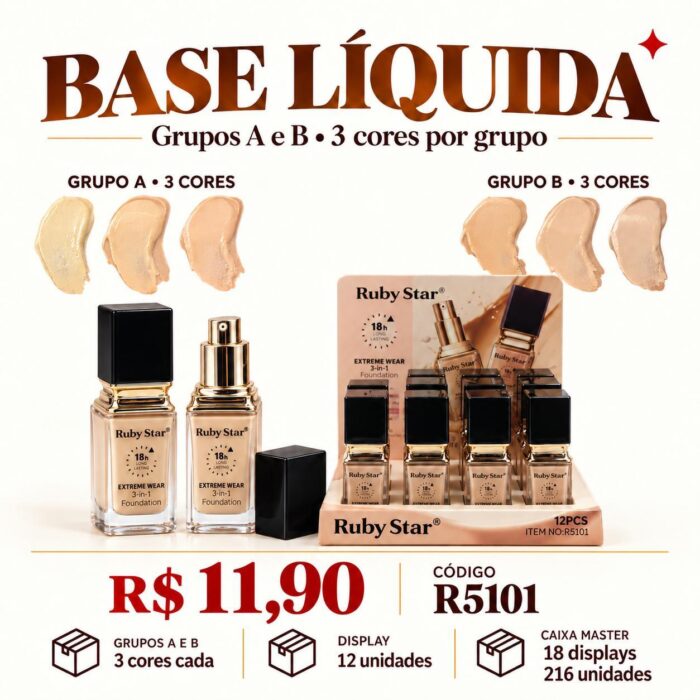 Base Líquida 3 em 1 Ruby Star R5101 — imagem 1