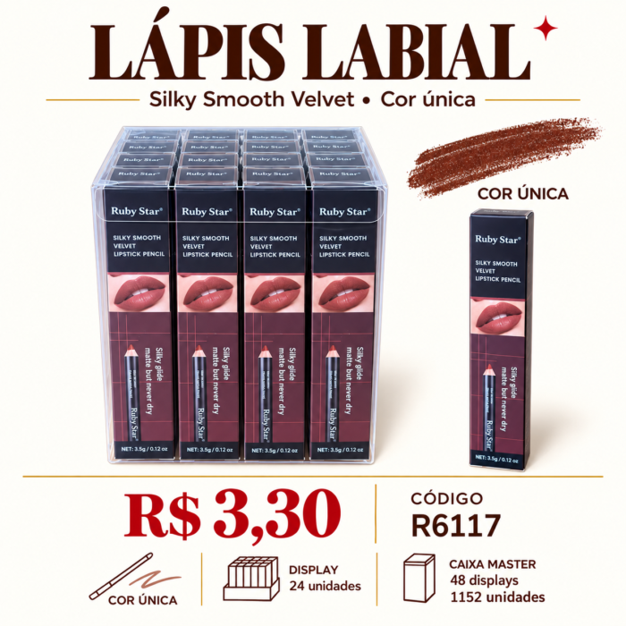 Lápis Labial Silky Smooth Velvet Ruby Star R6117 — imagem 1