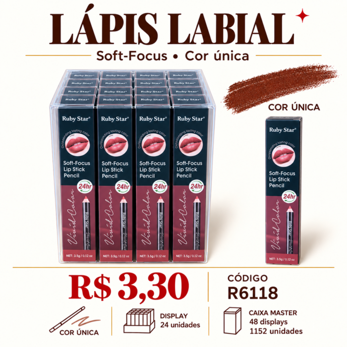 Lápis Labial Soft-Focus Ruby Star R6118 — imagem 1