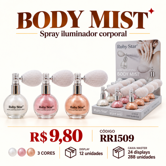 Spray Iluminador Corporal Body Mist Ruby Star RR1509 — imagem 1
