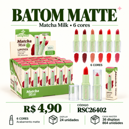 Batom Matte Matcha Milk Ruby Star RSC26402