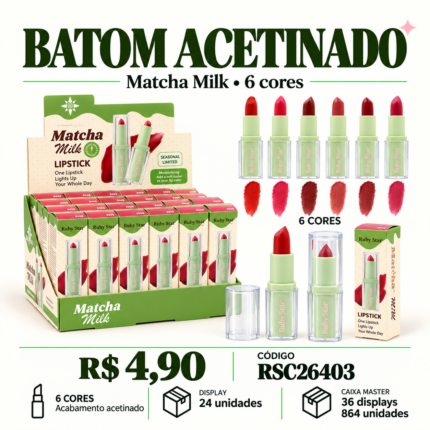 Batom Acetinado Matcha Milk Ruby Star RSC26403