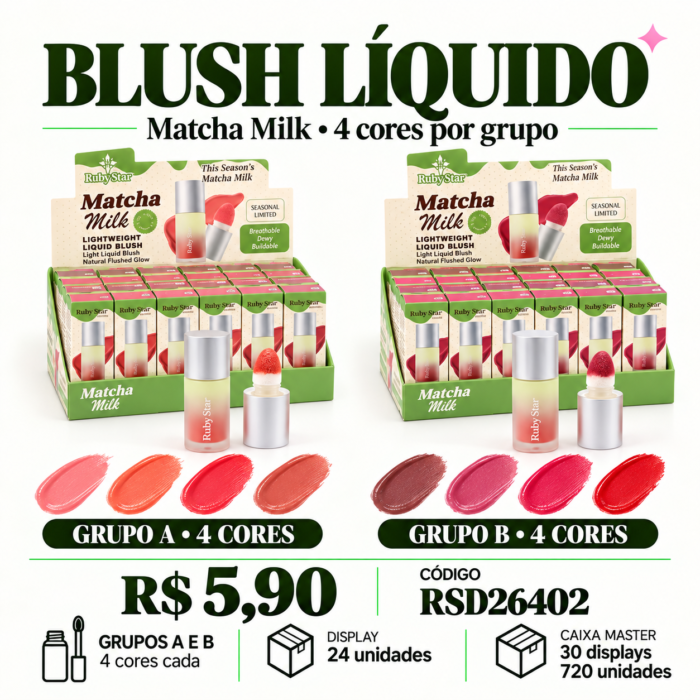 Blush Líquido Matcha Milk Ruby Star RSD26402 — imagem 1