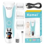 Kemei para bebês km-965 cerâmica Máquina de cortar cabelo elétrica USB para bebês - Imagem 4