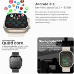 Relogio Smart Watch Ultra 3 5g IA Amoled Serie 10 Camera Chip Original 4 Pulseiras Pelicula Case - Imagem 5