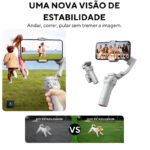 Estabilizador de Celular Portátil  Gimbal Rastreamento Facial IA Tripé Dobrável Profissional Vídeos - Imagem 7