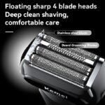 Barbeador Elétrico Shaver Recarregável Sem Fio Quatro Cabeças IPX7 Kemei KM-1310 - Imagem 3