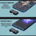 Microfone Sem Fio Lapela Magnetico 2 in 1 Type C e Lightning Com Estojo AGOLD MCF-38A - Imagem 6