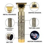 Máquina de Cortar Cabelo Dragão Corpo em Metal Profissional Dourada - Imagem 2