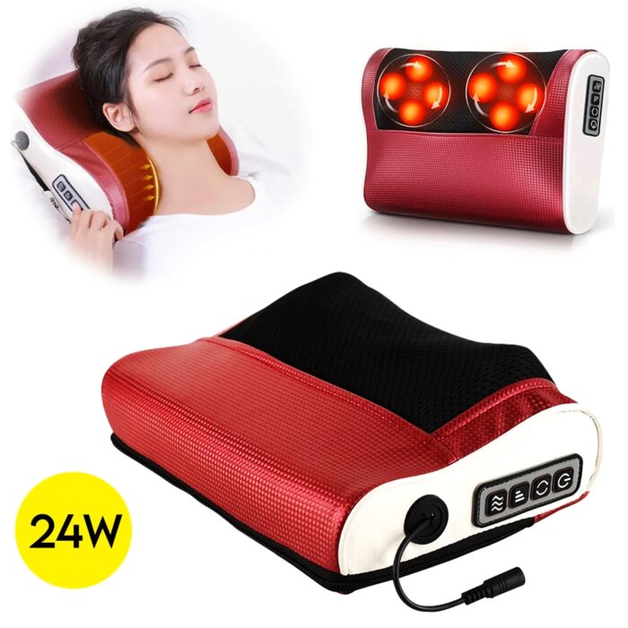 Almofada Massageadora Relaxante Movimentos Shiatsu Infravermelho Pescoço Pés Costas Lombar — imagem 1