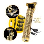 Máquina de Cortar Cabelo Dragão Corpo em Metal Profissional Dourada