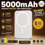 5000mAh Carregador portátil indução iPhone/Android MagSafe bateria sem fio carregando