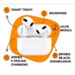 Airpods A4/Fone de Ouvido Sem Fio Kaidi Knc5602 Bluetooth V5 4 TWS Original - Imagem 2