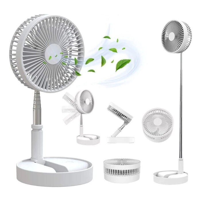 Ventilador Portátil Dobrável 3 Velocidades Recarregável USB Retrátil Mesa Coluna Forte Silencioso — imagem 1