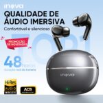INOVA Fone de Ouvido 12966B Bluetooth Grave Potente Bateria Som Estéreo In-ear À Prova d’Água Esportivo Microfone Integrado