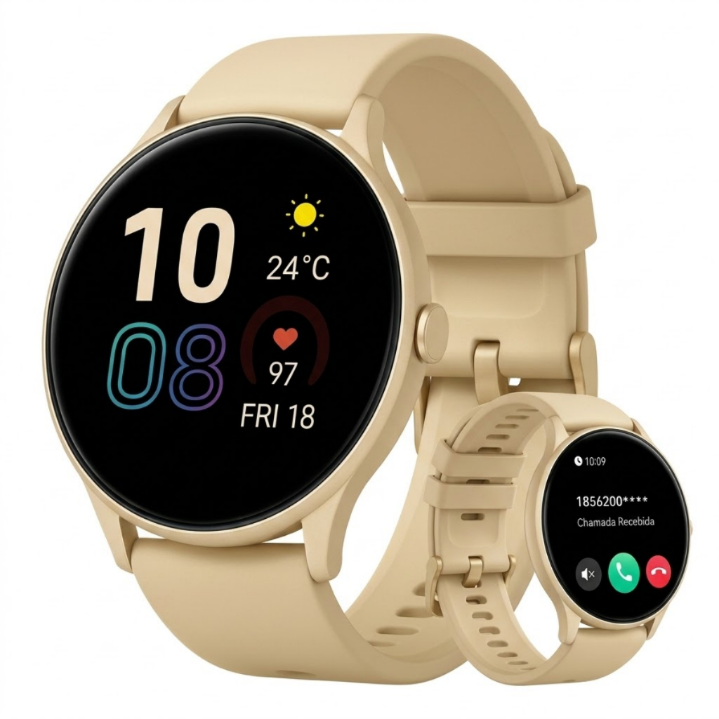 br-11134207-820lt-mn1npupakhl031 Relógio Smartwatch Redondo AJ-L95 Prova D'água Ip68 45mm 1.38 - Imagem 1