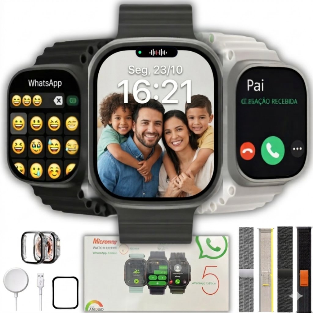 br-11134207-820m0-mn32cm5oprlu4c Relogio Smartwatch Ultra U5 PLUS Serie 11 49mm Amoled MICROWEAR - Imagem 1