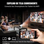 Mini Projetor Smart Portátil Hy300 4k Android Bluetooth 110v Branco 127/220v - Imagem 6