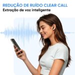 INOVA Fone de Ouvido 12966B Bluetooth Grave Potente Bateria Som Estéreo In-ear À Prova d’Água Esportivo Microfone Integrado - Imagem 7