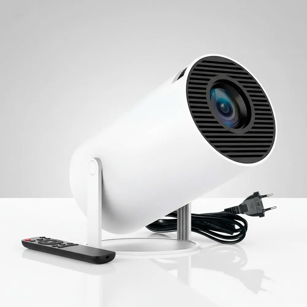 br-11134207-820mh-mmg7m0qwni80a1 Mini Projetor Smart Portátil Hy300 4k Android Bluetooth 110v Branco 127/220v - Imagem 1