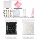 Conjunto Hama Beads 10.000 Pçs 24 Cores 2,6mm E Organizadora Plástico Maleável PixelArt - Imagem 21