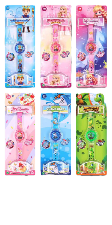 Relógio Infantil Digital Personagens com luzes e musica menino menina Cx Fechado 600pc Variado