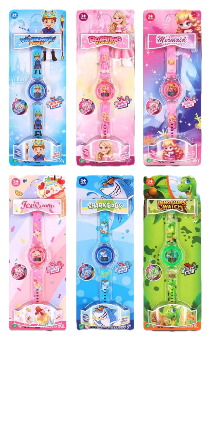 Relógio Infantil Digital Personagens com luzes e musica menino menina Cx Fechado 600pc Variado — imagem 1