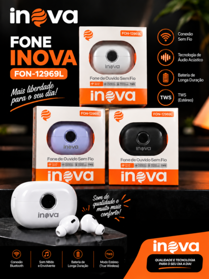 Fone de Ouvido Sem Fio INOVA FON-12969L
