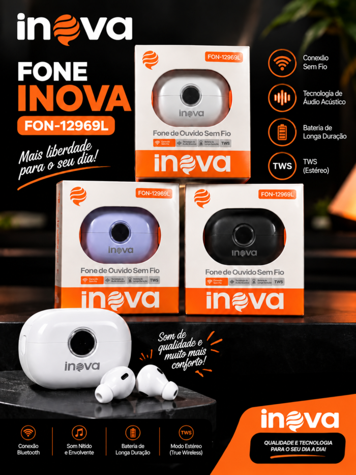 Fone de Ouvido Sem Fio INOVA FON-12969L — imagem 1