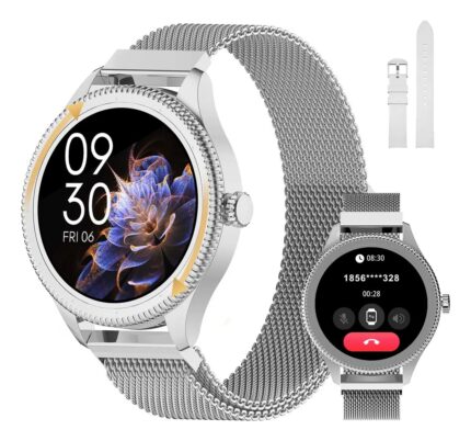 Relógio Smartwatch Feminino Peje Zw06 A Prova De Agua Fitnes Prateado