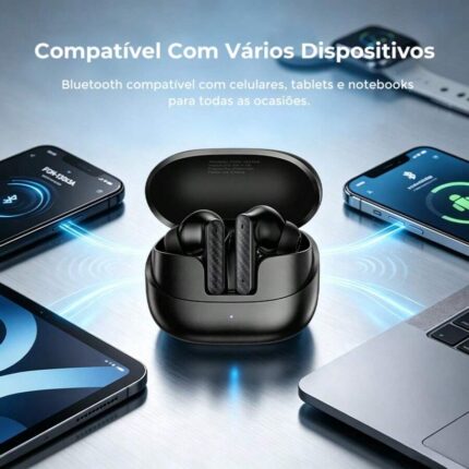 Fone Inova 13013A de Ouvido Bluetooth 6.0 TWS Sem Fio Mini Leve 34g com Estojo de Carregamento