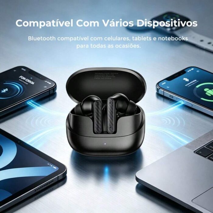 Fone Inova 13013A de Ouvido Bluetooth 6.0 TWS Sem Fio Mini Leve 34g com Estojo de Carregamento — imagem 1