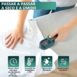 Ferro de Passar Portátil Dobrável Bivolt 110-220V Mini Ferro para Viagem Roupas Casa e Dormitório