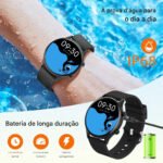 Relógio Inteligente Smartwatch ZW04 Redondo  IP68 Chamadas Bluetooth  Modos Esportivos e Notificações - Imagem 3
