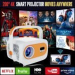 JY325 Media Smart 4K Projetor Mini Home Theater 1080P Smart 3D Vídeo Portátil - Imagem 3