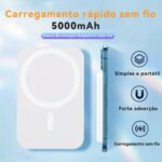 5000mAh Carregador portátil indução iPhone/Android MagSafe bateria sem fio carregando - Imagem 2