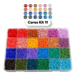 Conjunto Hama Beads 10.000 Pçs 24 Cores 2,6mm E Organizadora Plástico Maleável PixelArt - Imagem 11